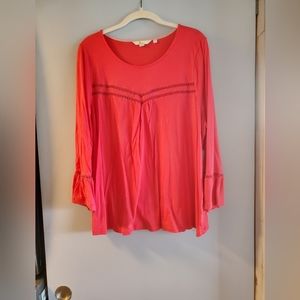Boden Coral Cotton Top sz 16
